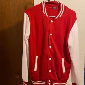 Red and White Varsity jacket
